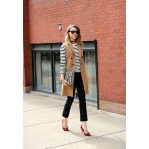 Maison Jules Gilet Trench Vest Long Sleeveless Blazer Double Breast Breasted